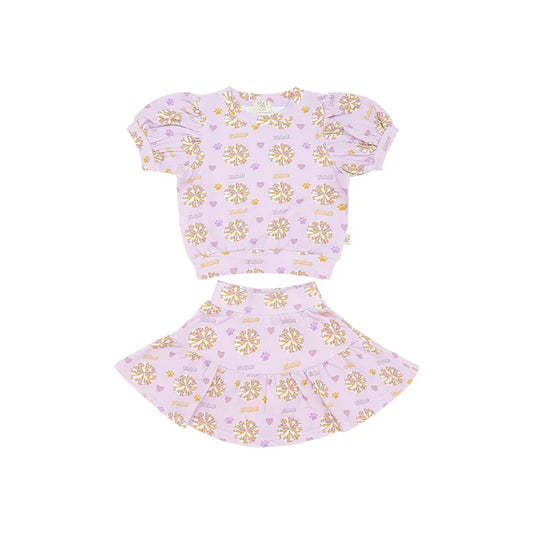 NTRL Co. Pom Pom Paws Twirl & Whirl Skirt Set