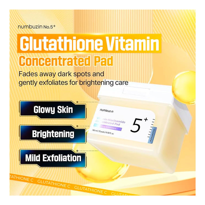Numbuzin No.5 Vitamin-Niacinamide Concentrated Toner Pad 70Pads