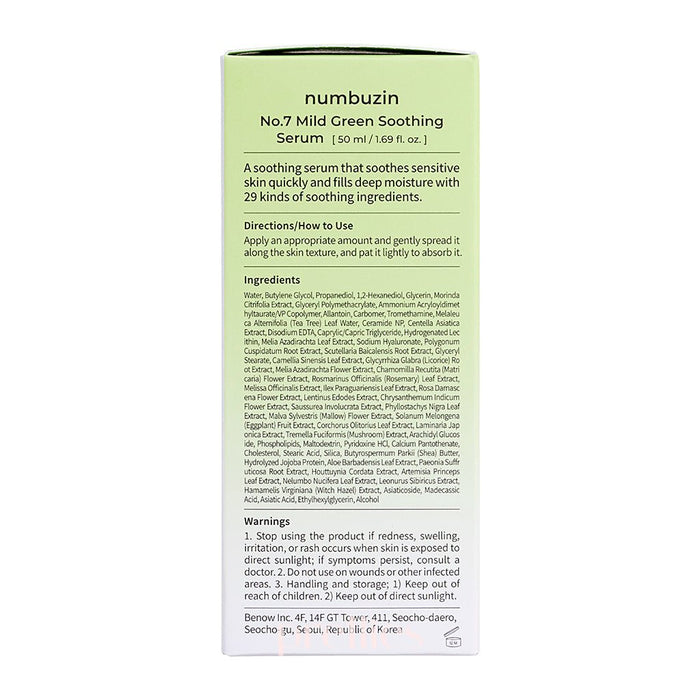Numbuzin No.7 Mild Green Soothing Serum 50ml
