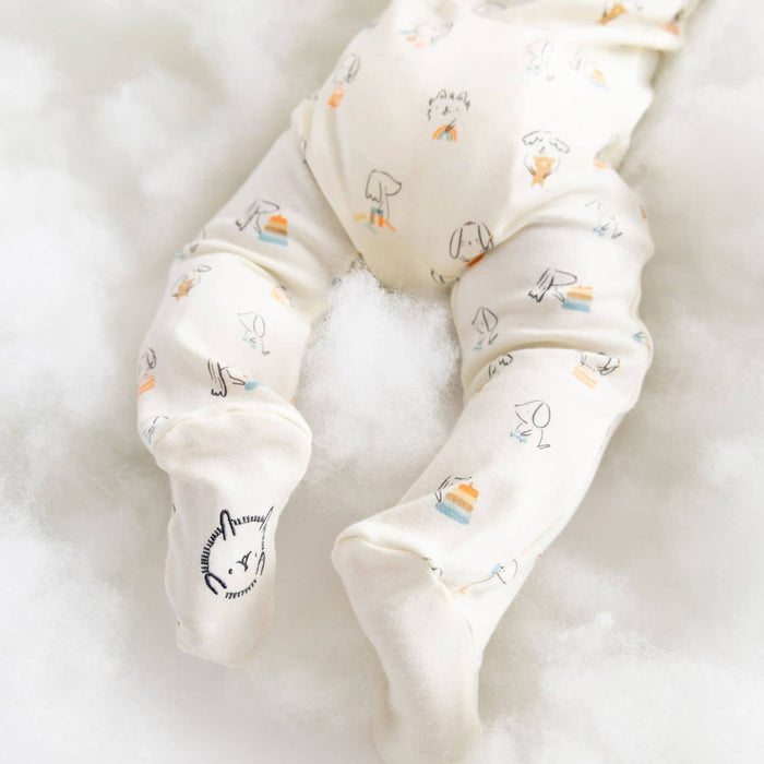 Onsie- Magnetic closure. Puppy Play modal magnetic footie with ruffles