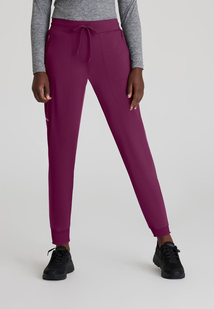 Pace Knit Jogger - Wine - Grey's Anatomy Scrubs