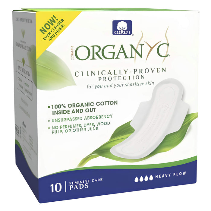 Package of Organyc Beauty Pads - Heavy Flow w/Wings Folded 10pcs
