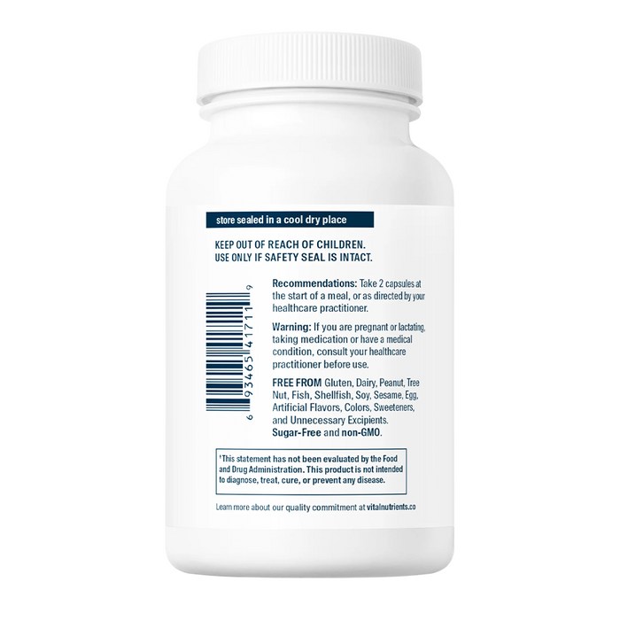 Pancreatic Enzymes 1000mg (full strength) by Vital Nutrients Dosage