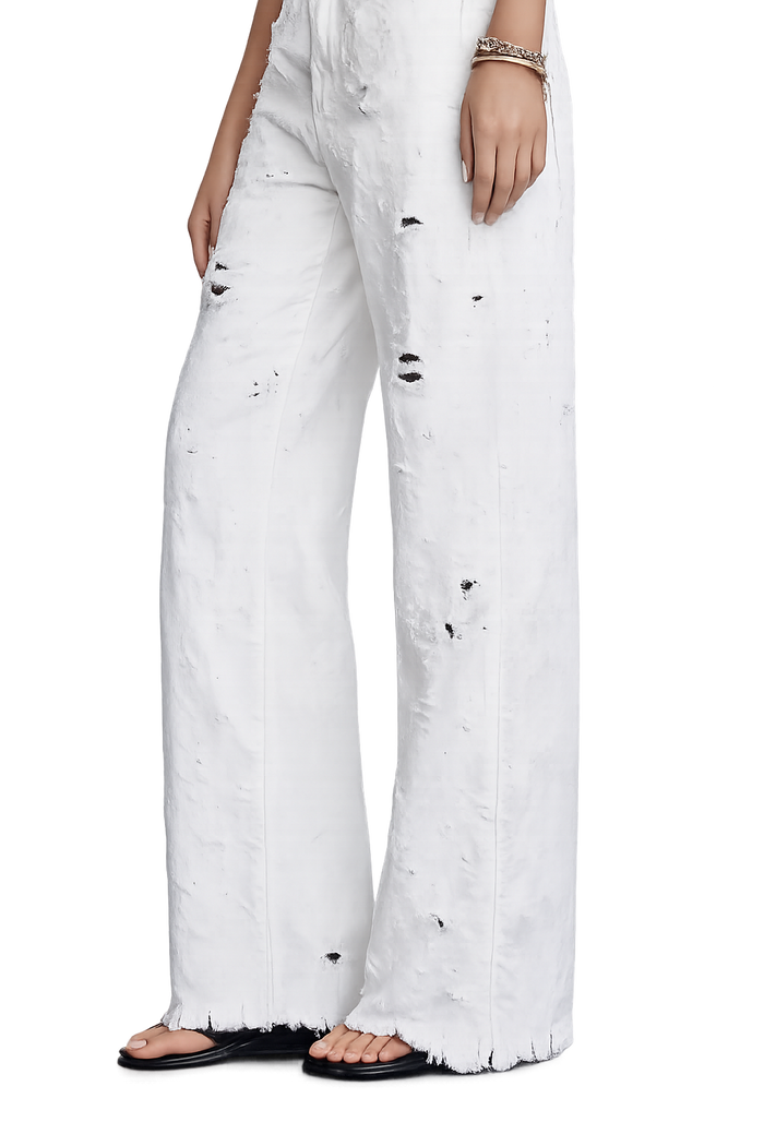Pantalone Denim Destroyed White - Glm Roma