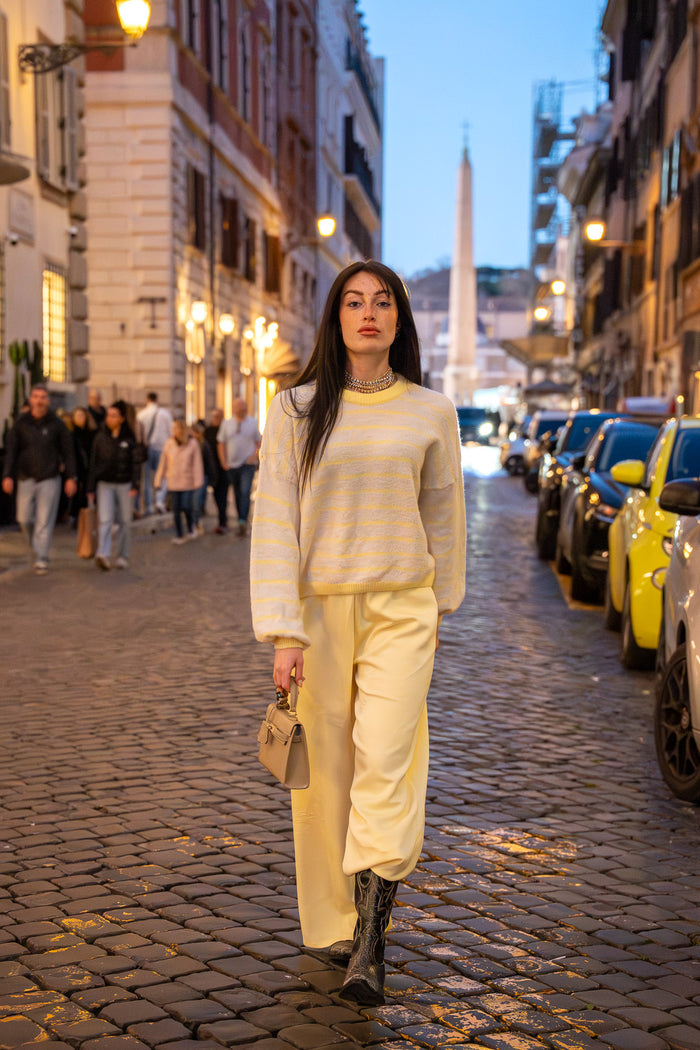 Pantalone Palazzo Tuta Giallo