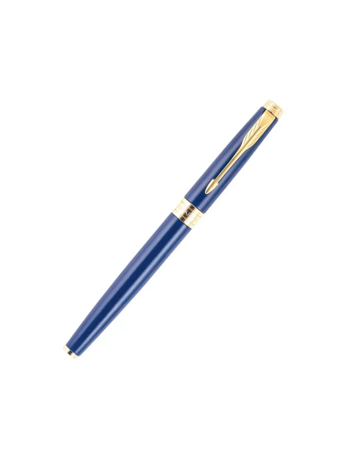 Parker Aster Matte Blue Gold Trim Fountain Pen Medium Nib