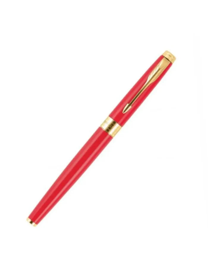Parker Aster Matte Red Gold Trim Rollerball Pen Medium Nib