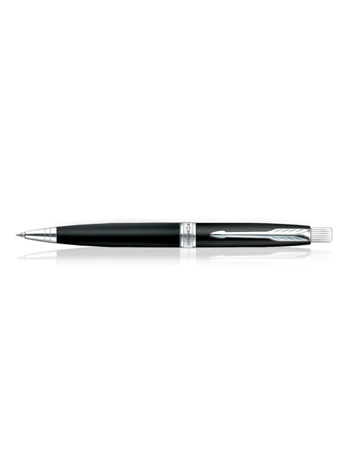 Parker Aster Silver Black Chrome Trim Ballpoint Pen Medium Nib