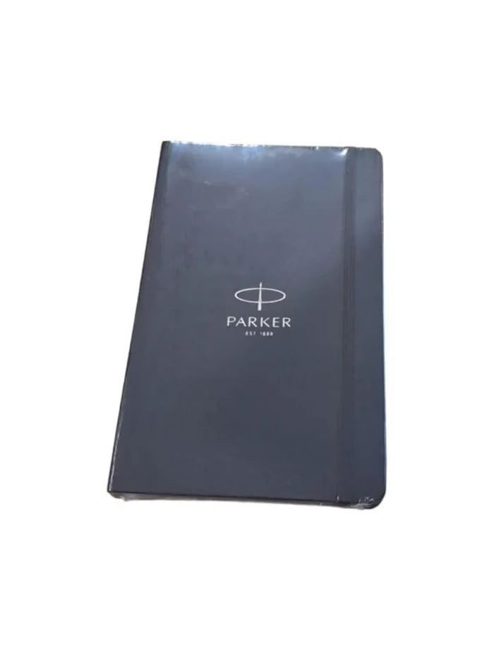 Parker Fusion Black Lacquer Gold Trim Ballpoint Pen  Medium Nib With Notebook