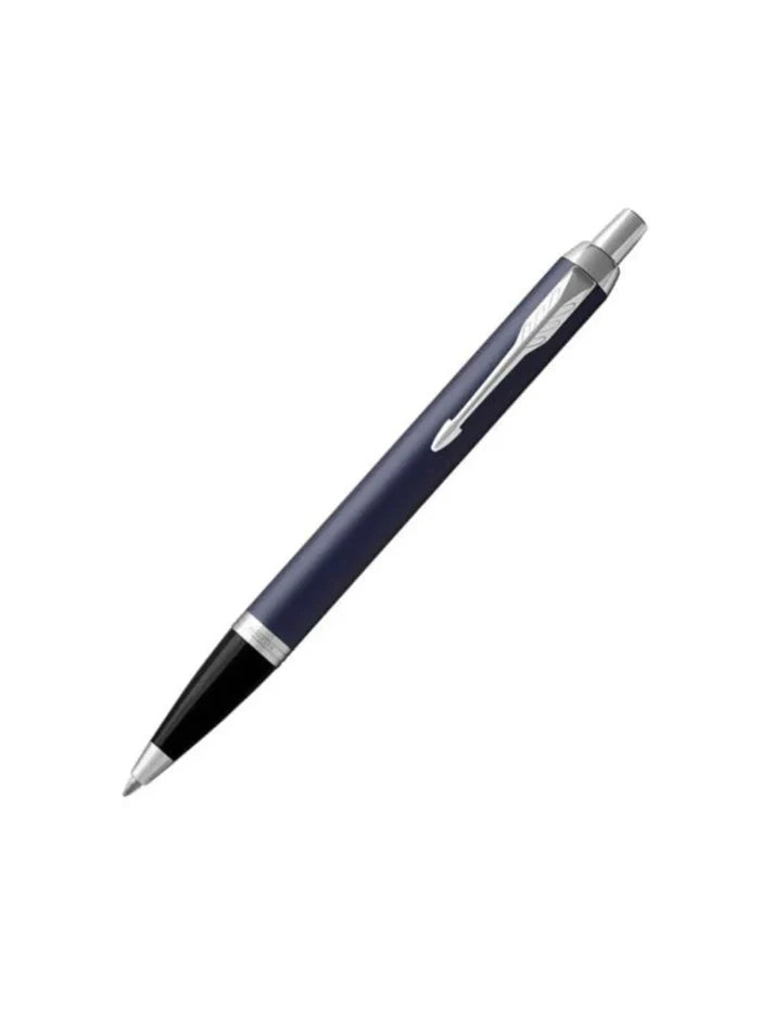 Parker IM Blue Chrome Trim Ballpoint Pen Medium Nib With Notebook
