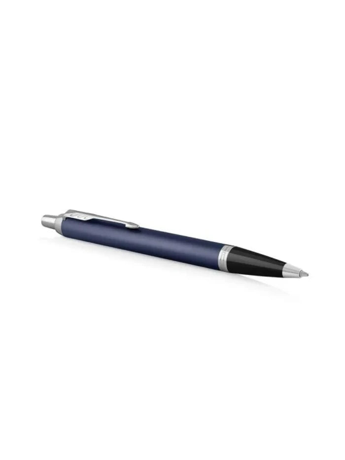 Parker IM Blue Chrome Trim Ballpoint Pen Medium Nib With Notebook