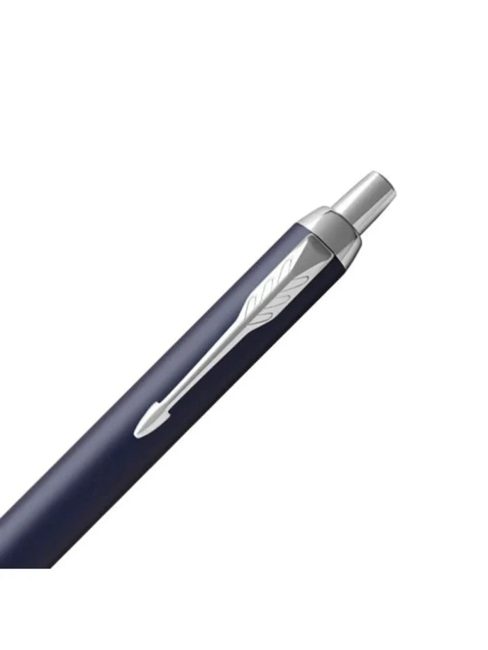 Parker IM Blue Chrome Trim Ballpoint Pen Medium Nib With Notebook