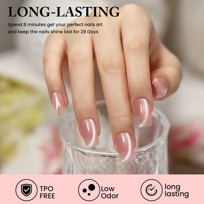 Pastel Milkshake Cat Eye Gel Polish Set - 6 Colors Spring Creamy Collection 7.5ml - TPO & HEMA Free