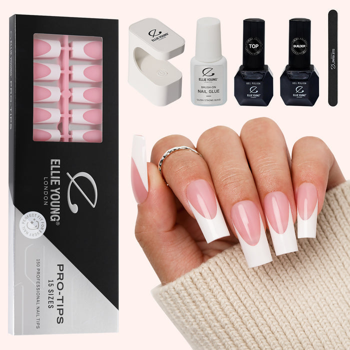 Pink Base French Tip| Long Square | ProTips