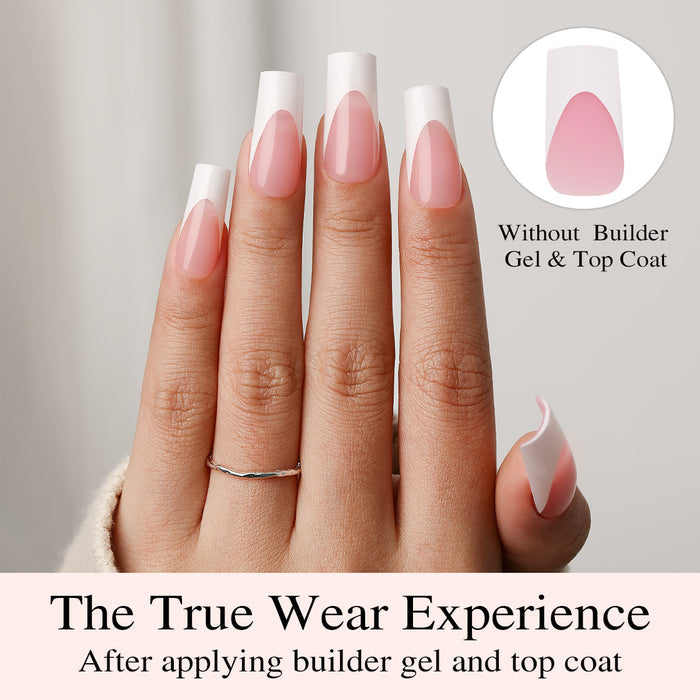 Pink Base French Tip| Long Square | ProTips