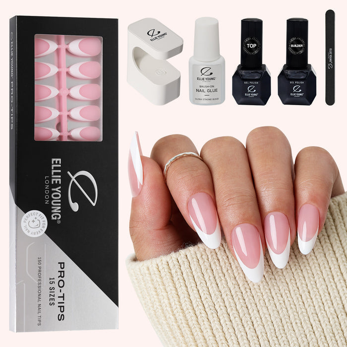 Pink Base French Tip | Medium Almond | ProTips