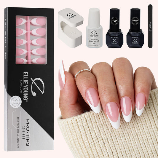 Pink Base French Tip | Medium Almond | ProTips