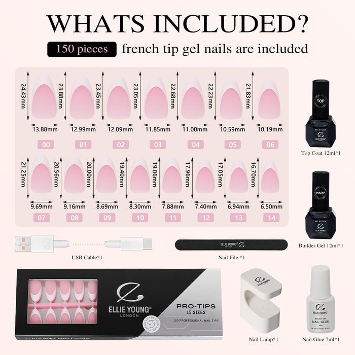 Pink Base French Tip | Medium Almond | ProTips