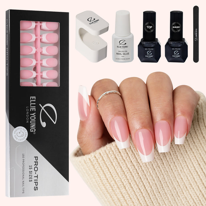 Pink Base French Tip | Medium Coffin | ProTips