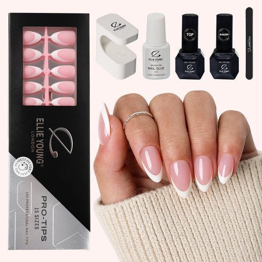 Pink Base French Tip | Short Almond | ProTips