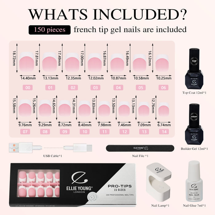 Pink Base French Tip | Short Square | ProTips