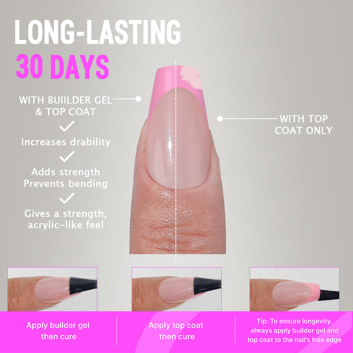 Pink Pastel Tips | Medium Coffin | ProTips