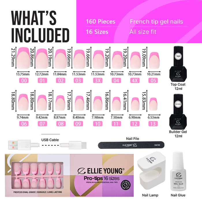 Pink Pastel Tips | Medium Coffin | ProTips
