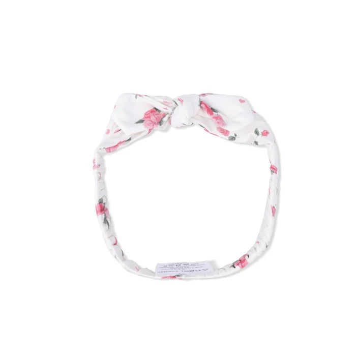 Pink Rosettes 2-Way Zip Ruffle Sleeve Footie With Matching Headband