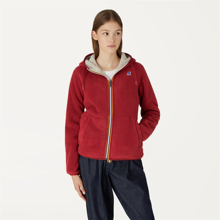 Polar Women Reversible K-Way Lily Red Dark Beige Grey
