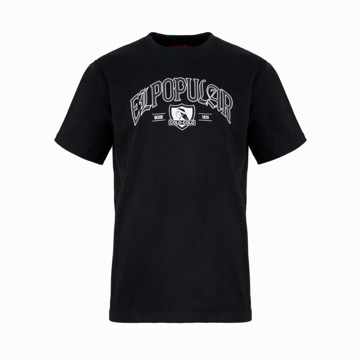 Polera Colo Colo Hombre El Popular Negro