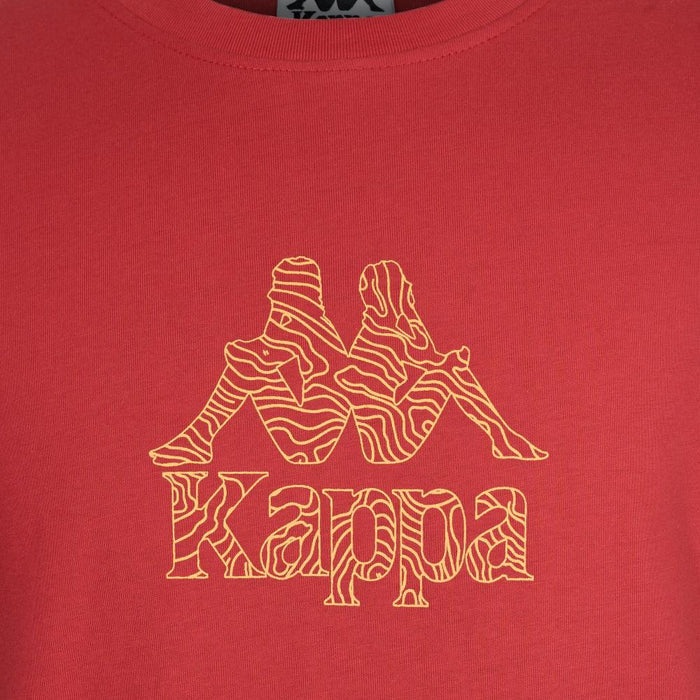 Polera Kappa Men Logo Topographic Red