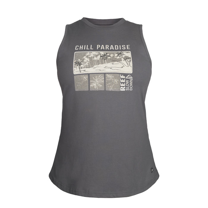 Polera Mujer Reef "Chill Paradise" Estilo Sudadera Gris