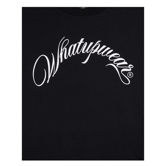 Polera Whatup Hombre Black Handwritten White