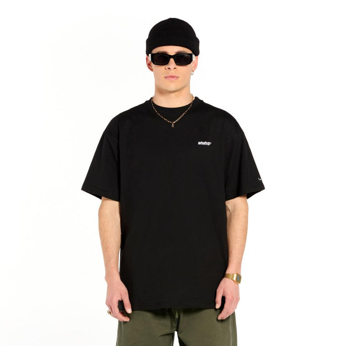 Polera Whatup Hombre Logo Negro