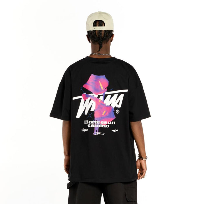 Polera Whatup Hombre Estampado Negro