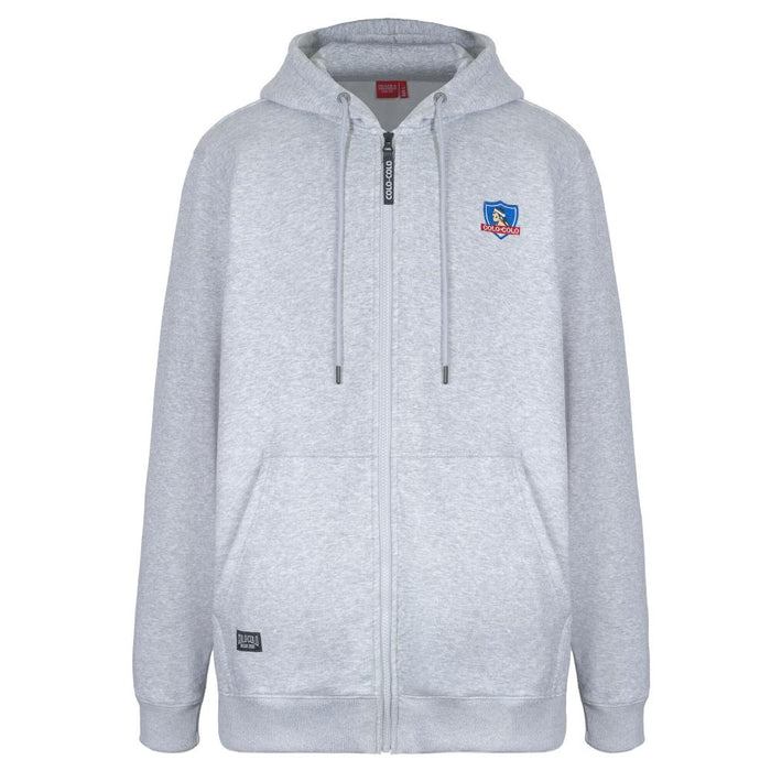 Poleron Colo Colo Urbano Hombre "Escudo" Gris