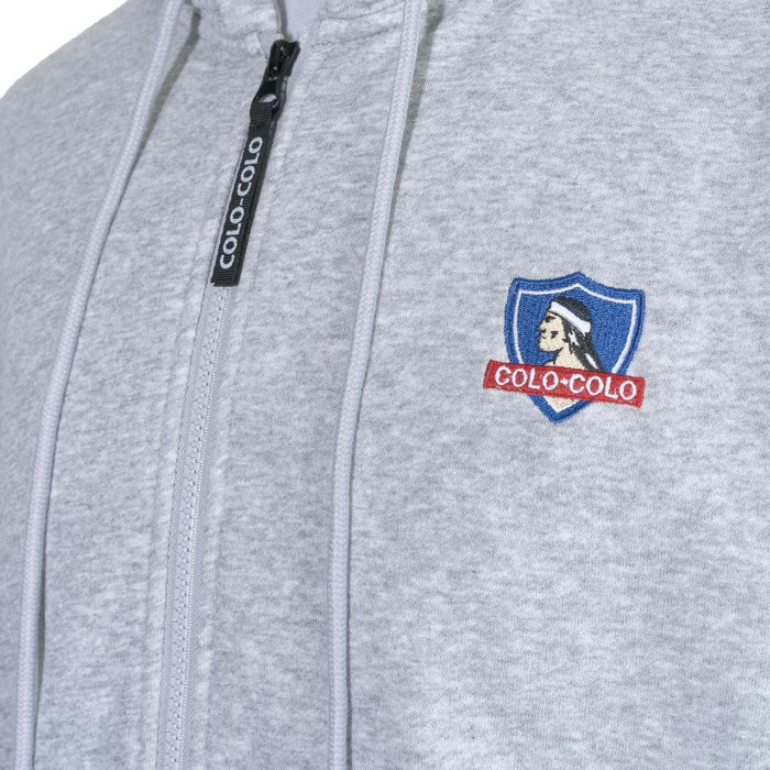 Poleron Colo Colo Urbano Hombre "Escudo" Gris