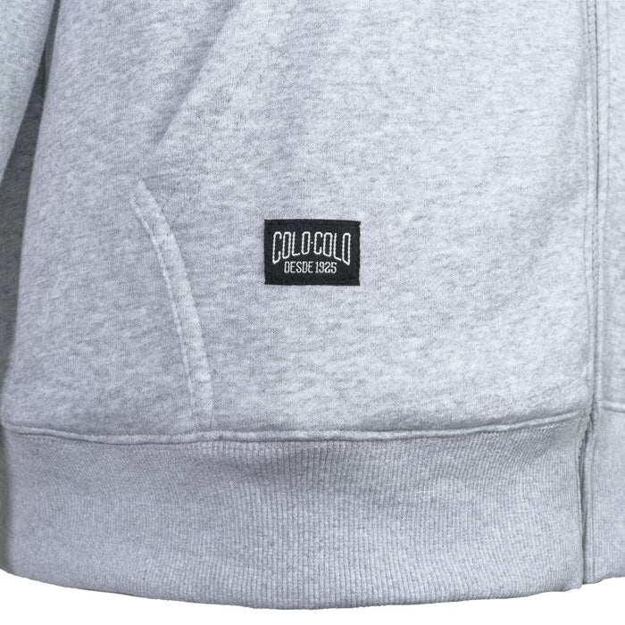 Poleron Colo Colo Urbano Hombre "Escudo" Gris