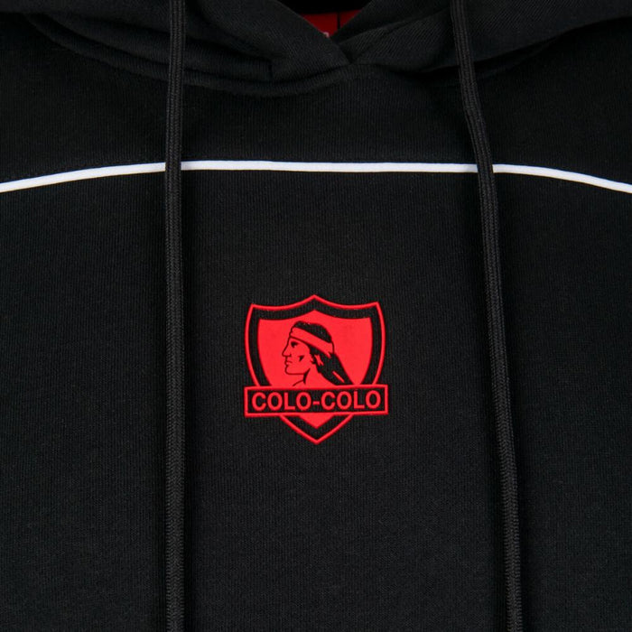 Poleron Colo Colo Urbano Hombre "Escudo Rojo" Negro
