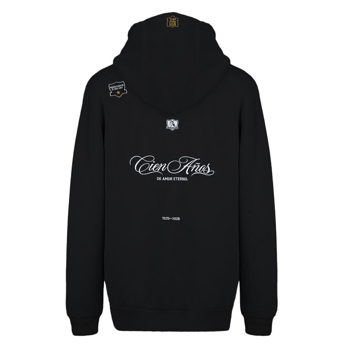 Polerón Colo Colo Urbano Hoodie Negro 100 años