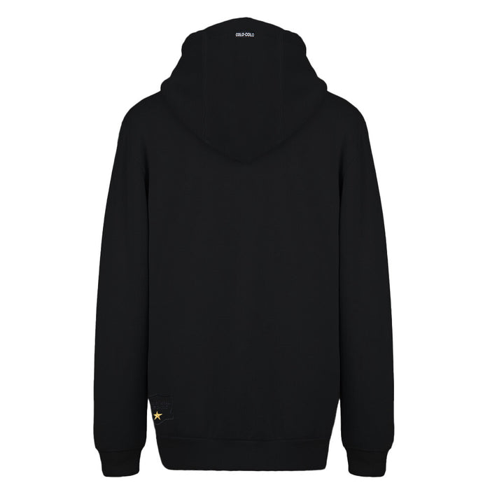 Polerón Colo Colo Urbano Hoodie Negro Escudo Franjas