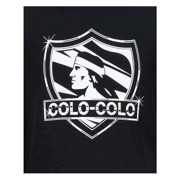 Polerón Colo Colo Urbano Hoodie Negro Escudo Franjas