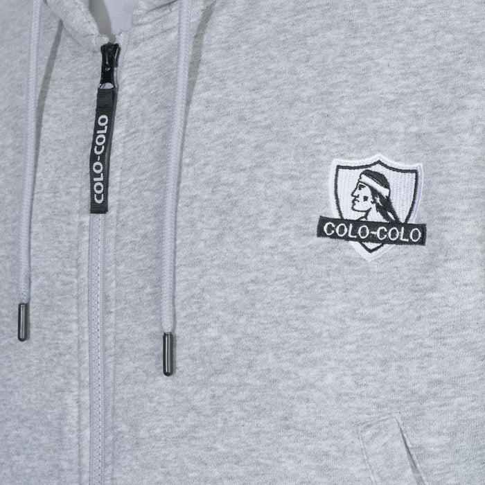 Poleron Colo Colo Urbano Mujer "Escudo" Gris