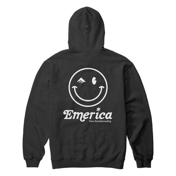 Poleron Men Hoodie Happy Face Black