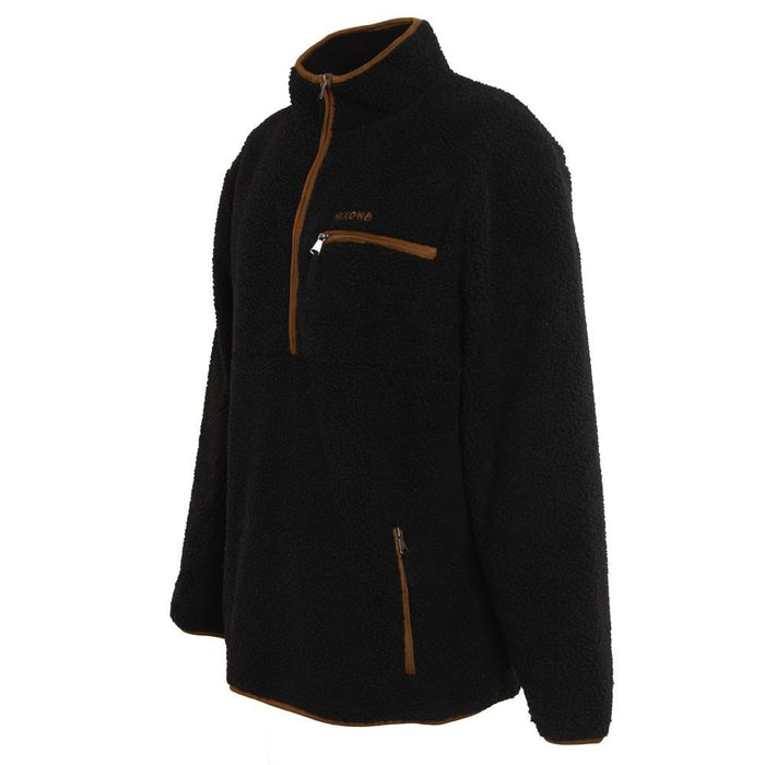 Poleron Men Sherpa Half Zip Black Brown