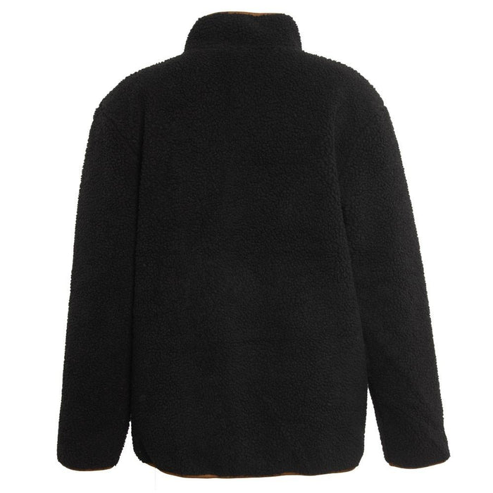 Poleron Men Sherpa Half Zip Black Brown