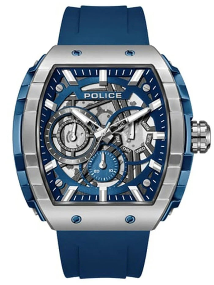Police Skeleton Dial & Strap Analogue Watch - PLPEWGQ0063002