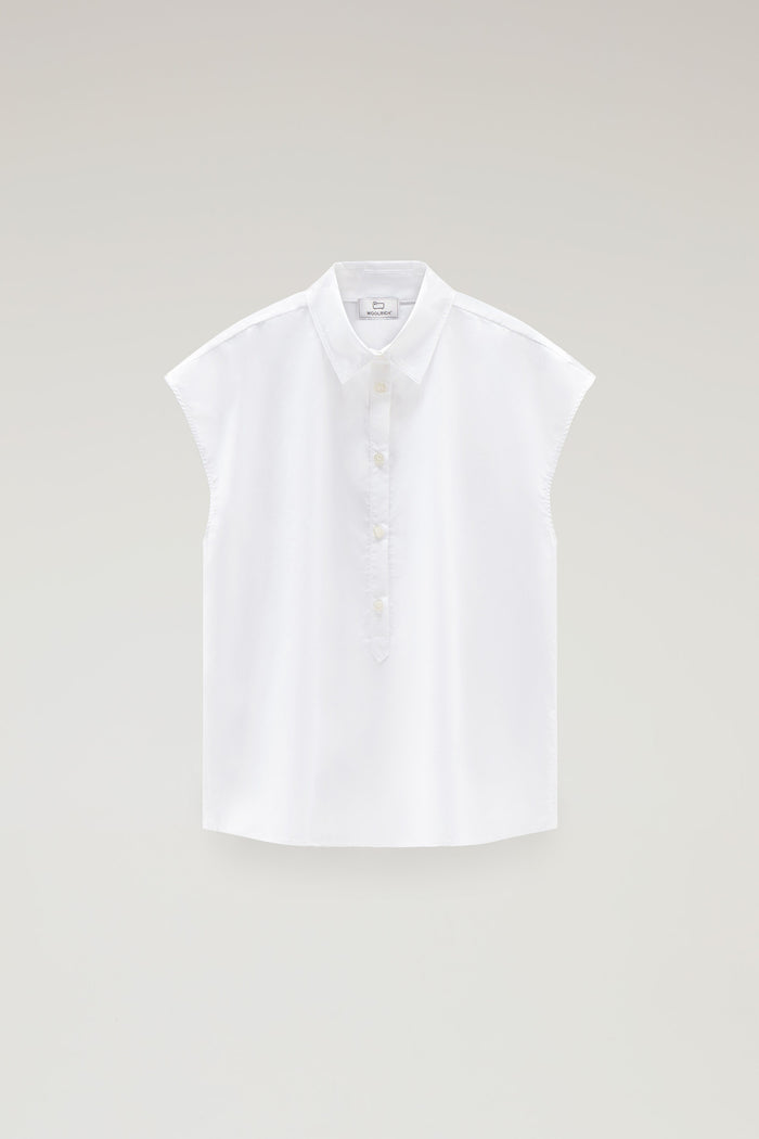 Poplin Blouse In Pure Cotton Poplin Bright White