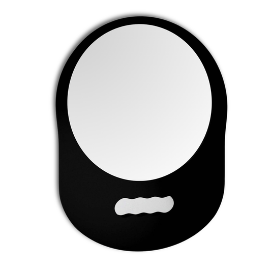 PrimeX Foam Barber Mirror Round 8.25 Inch, 1 Count, Black