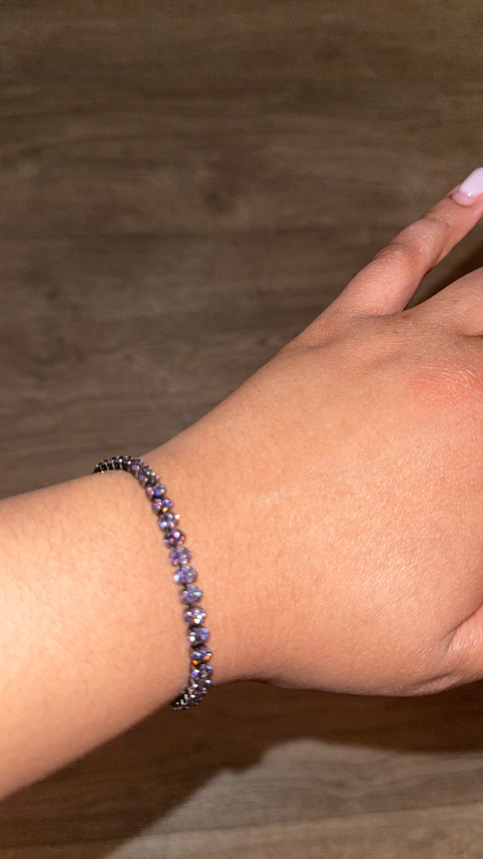 Purple Oval Tennis Bracelet 💜